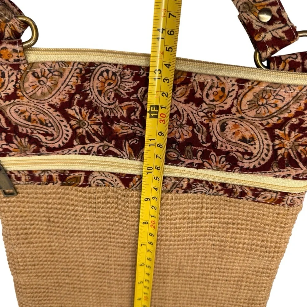 Jute Cottage Sling Handbag Dobby Jute Fabric‎ Ethnic Block Kalamkari Design